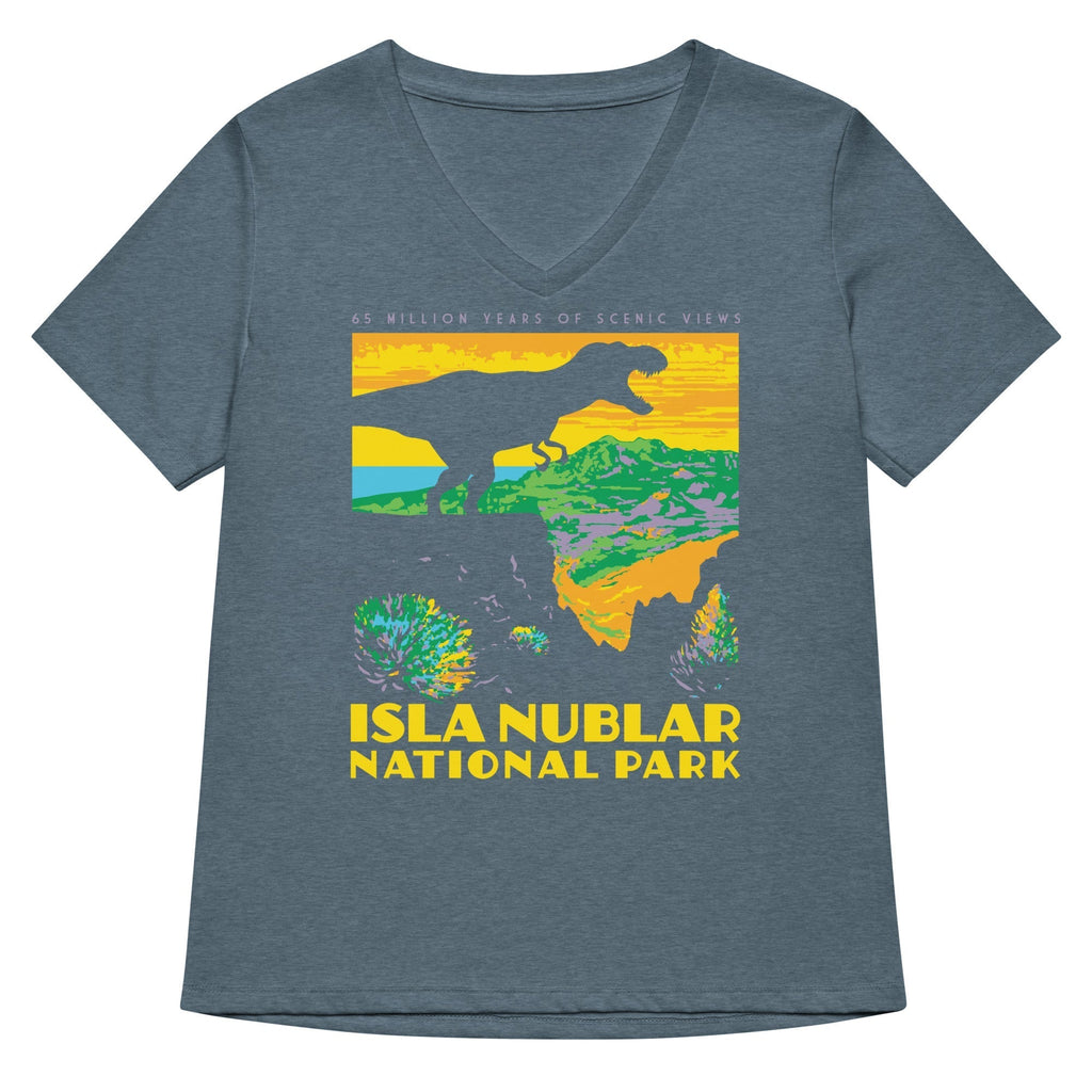 Isla Nublar National Park Women's V-Neck Tee Hoodie, Sweatshirt | CoreVibeTees.com (Image 4)