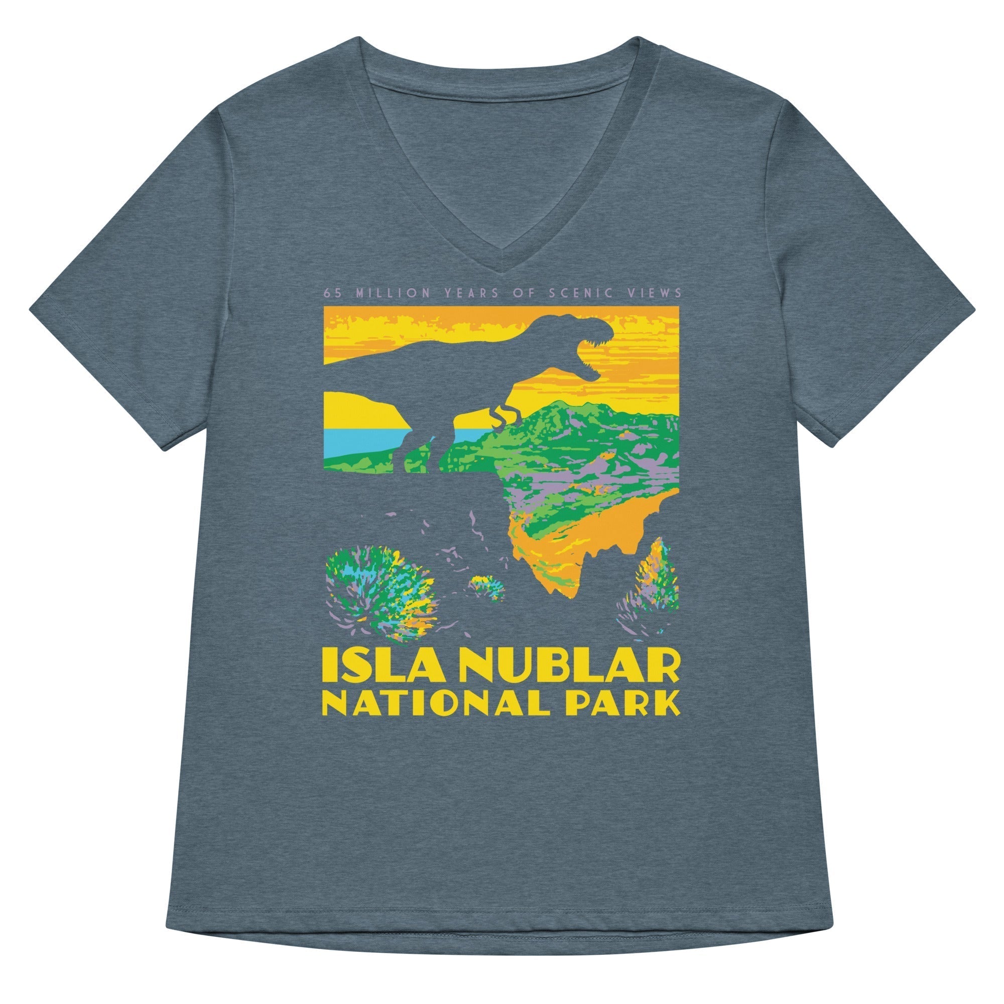 Isla Nublar National Park Women's V-Neck Tee Hoodie, Sweatshirt | CoreVibeTees.com (Image 4)