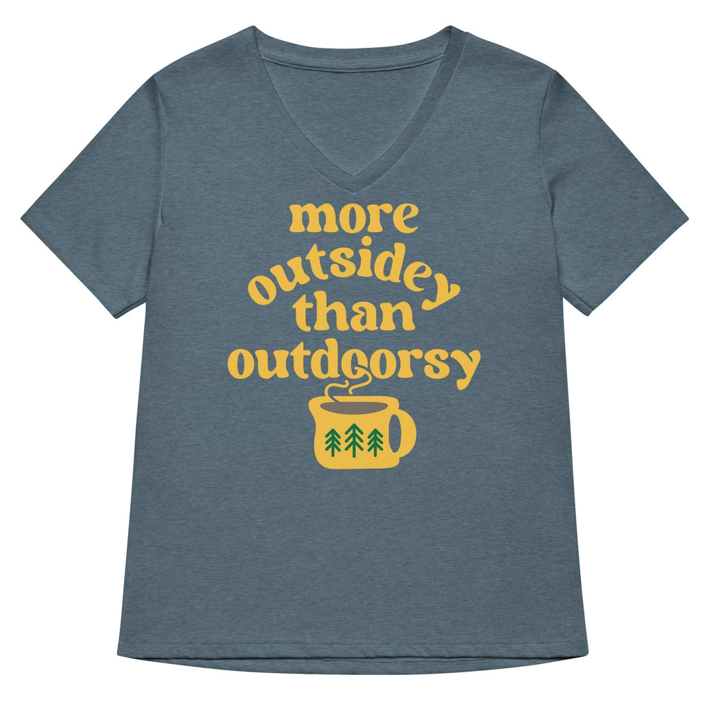 More Outsidey Than Outdoorsy Women's V-Neck Tee Hoodie, Sweatshirt | CoreVibeTees.com (Image 1)