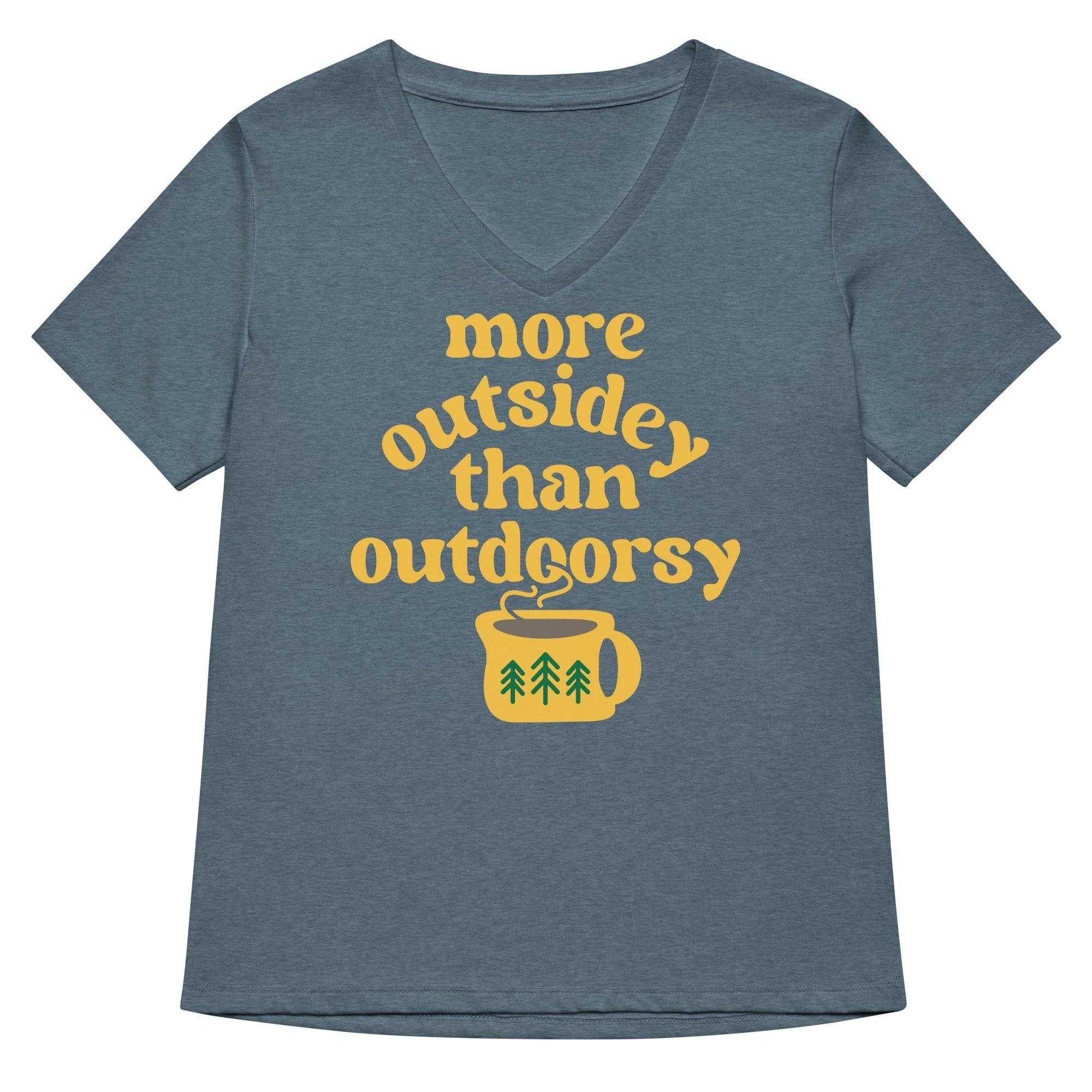 More Outsidey Than Outdoorsy Women's V-Neck Tee Hoodie, Sweatshirt | CoreVibeTees.com (Image 1)