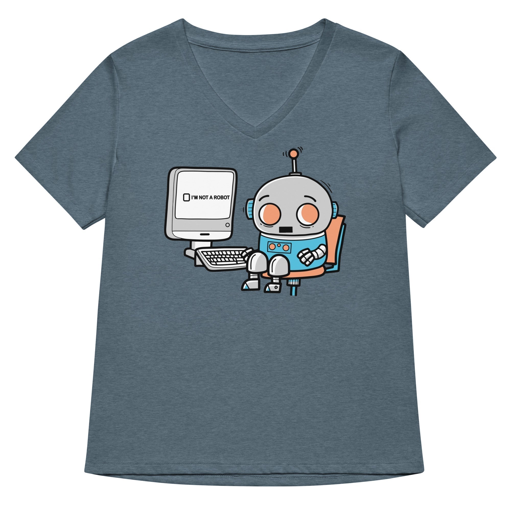 Robot Captcha Women's V-Neck Tee Hoodie, Sweatshirt | CoreVibeTees.com (Image 4)