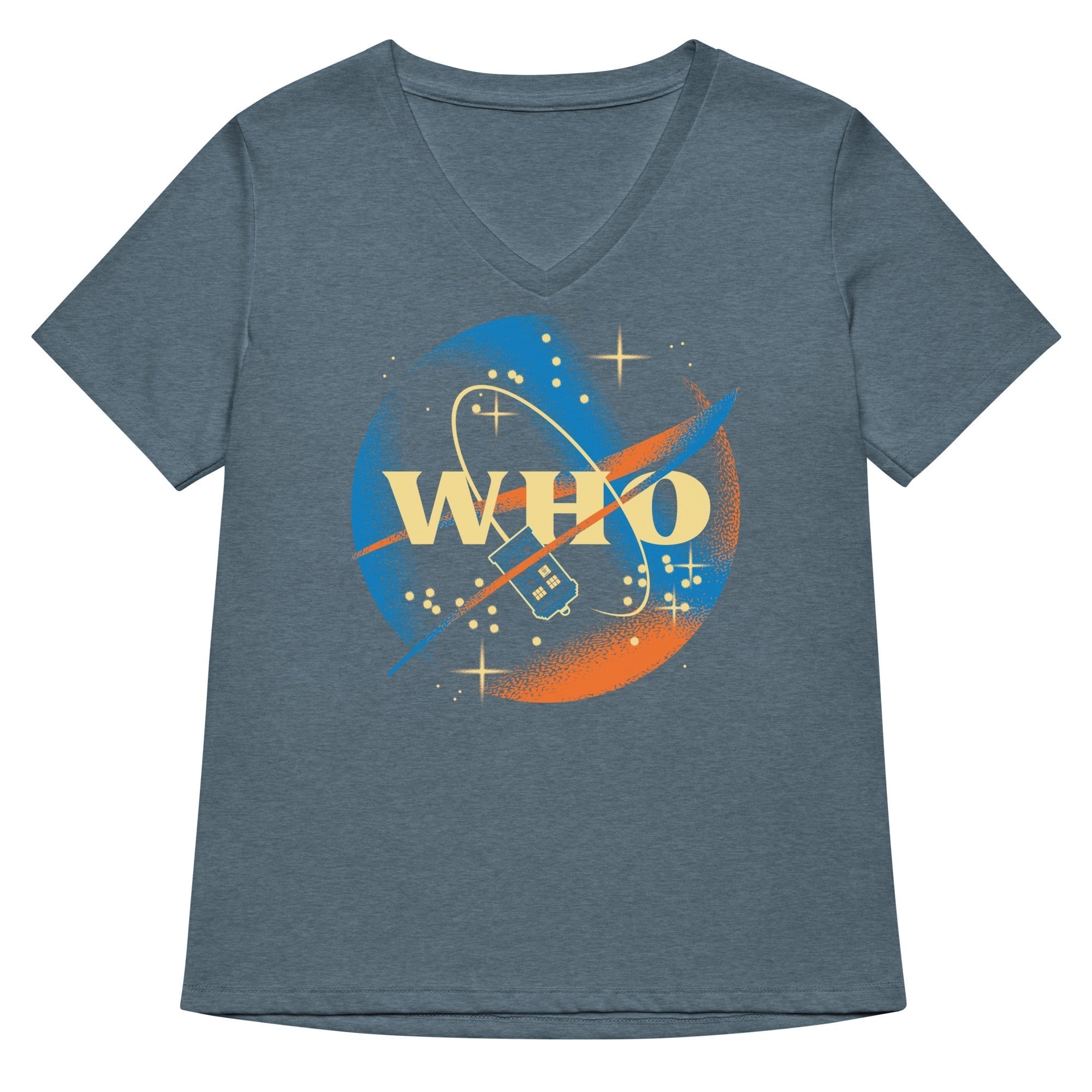 Who Space Administration Women's V-Neck Tee Hoodie, Sweatshirt | CoreVibeTees.com (Image 4)
