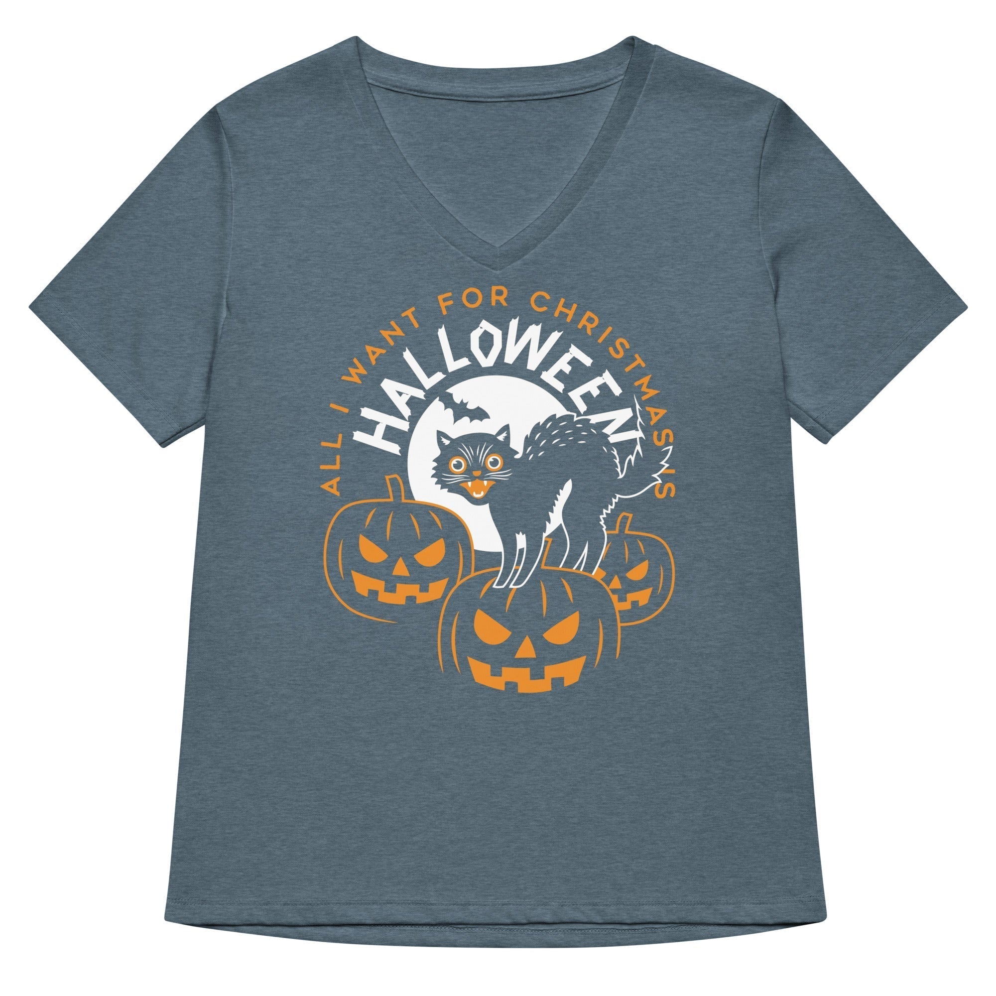 All I Want For Christmas Is Halloween Women's V-Neck Tee Hoodie, Sweatshirt | CoreVibeTees.com (Image 4)