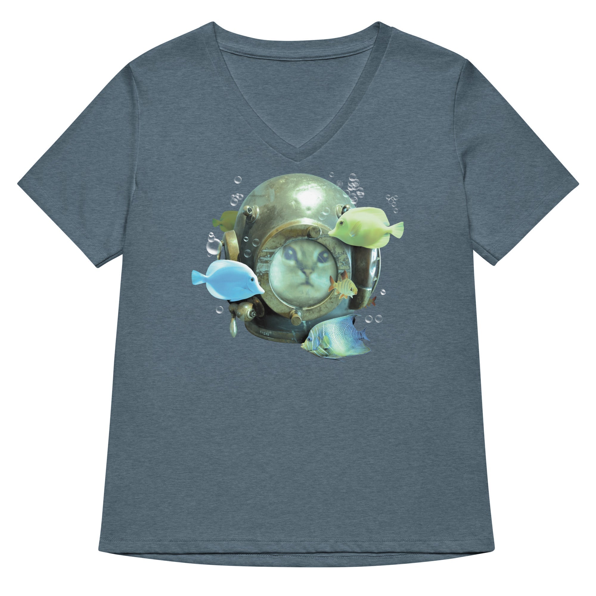 20,000 Purrrs Under The Sea Women's V-Neck Tee Hoodie, Sweatshirt | CoreVibeTees.com (Image 4)