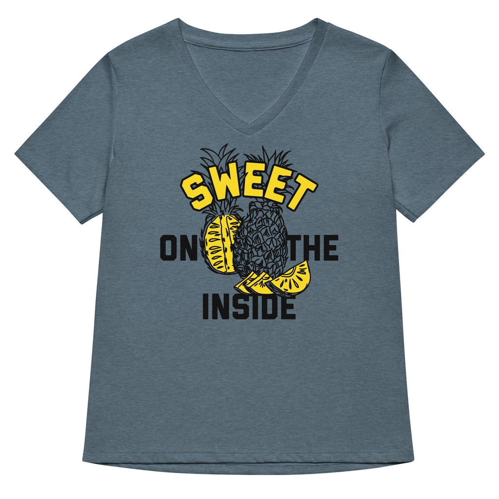 Sweet On The Inside Women's V-Neck Tee Hoodie, Sweatshirt | CoreVibeTees.com (Image 2)
