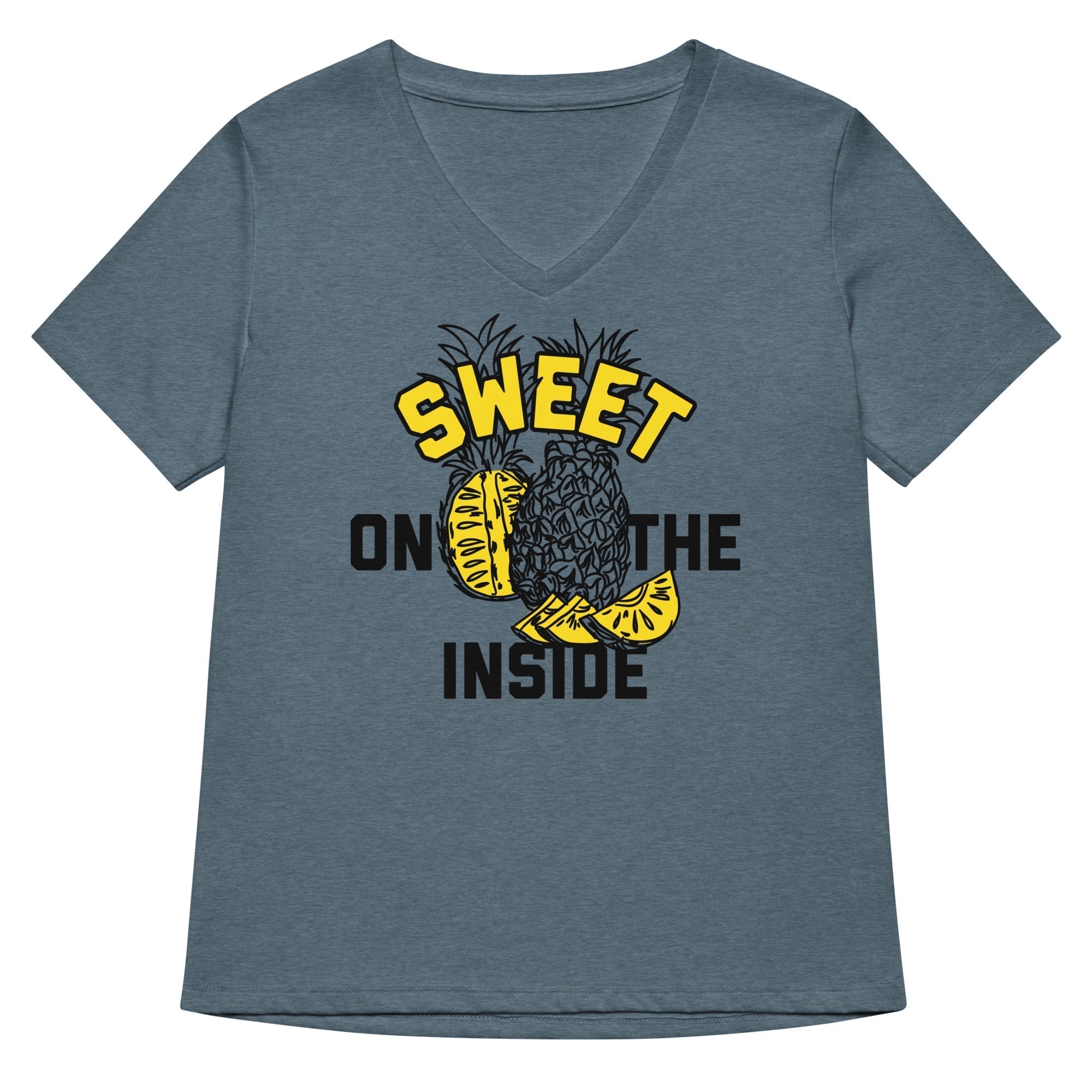 Sweet On The Inside Women's V-Neck Tee Hoodie, Sweatshirt | CoreVibeTees.com (Image 2)