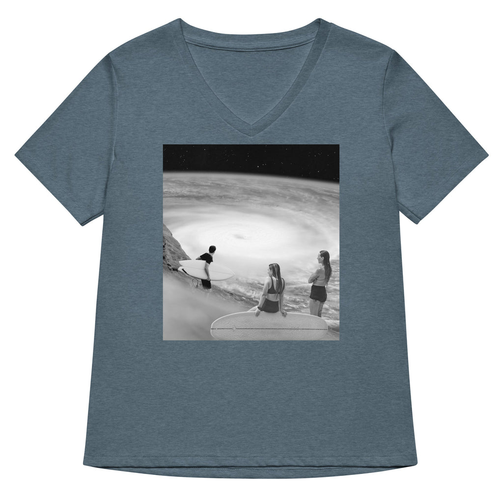 Surf's Up Women's V-Neck Tee Hoodie, Sweatshirt | CoreVibeTees.com (Image 1)