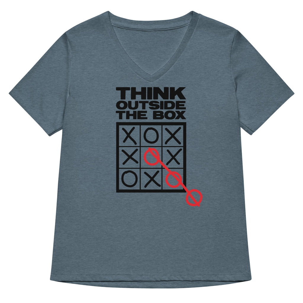 Think Outside The Box Women's V-Neck Tee Hoodie, Sweatshirt | CoreVibeTees.com (Image 1)