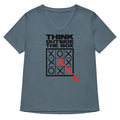 Think Outside The Box Women's V-Neck Tee Hoodie, Sweatshirt | CoreVibeTees.com (Image 1)