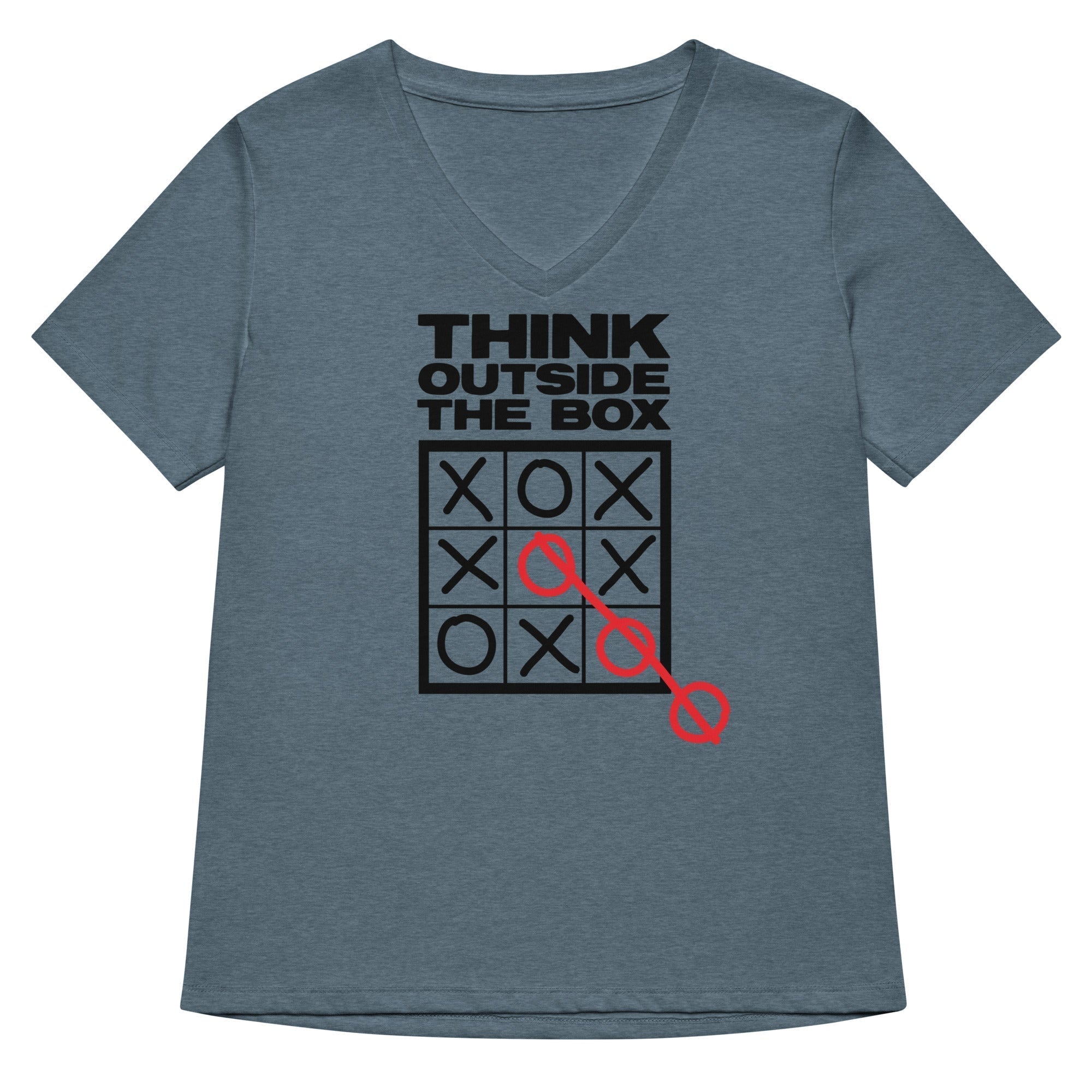 Think Outside The Box Women's V-Neck Tee Hoodie, Sweatshirt | CoreVibeTees.com (Image 1)