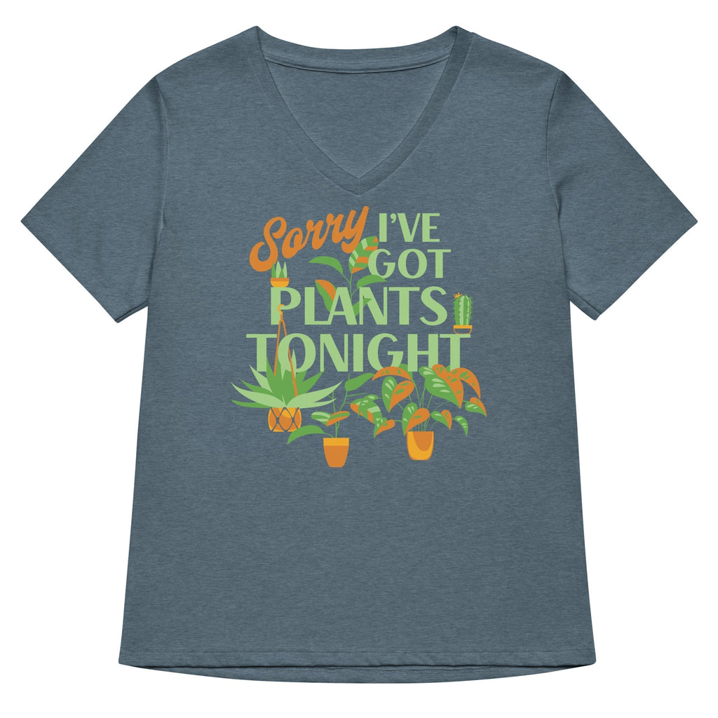 Sorry I've Got Plants Tonight Women's V-Neck Tee Hoodie, Sweatshirt | CoreVibeTees.com (Image 4)