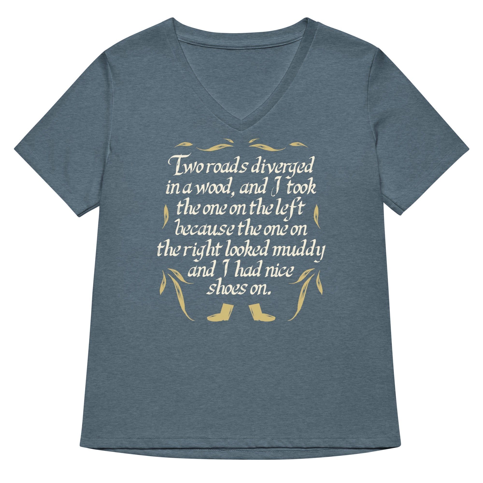 Two Roads Diverged Women's V-Neck Tee Hoodie, Sweatshirt | CoreVibeTees.com (Image 4)