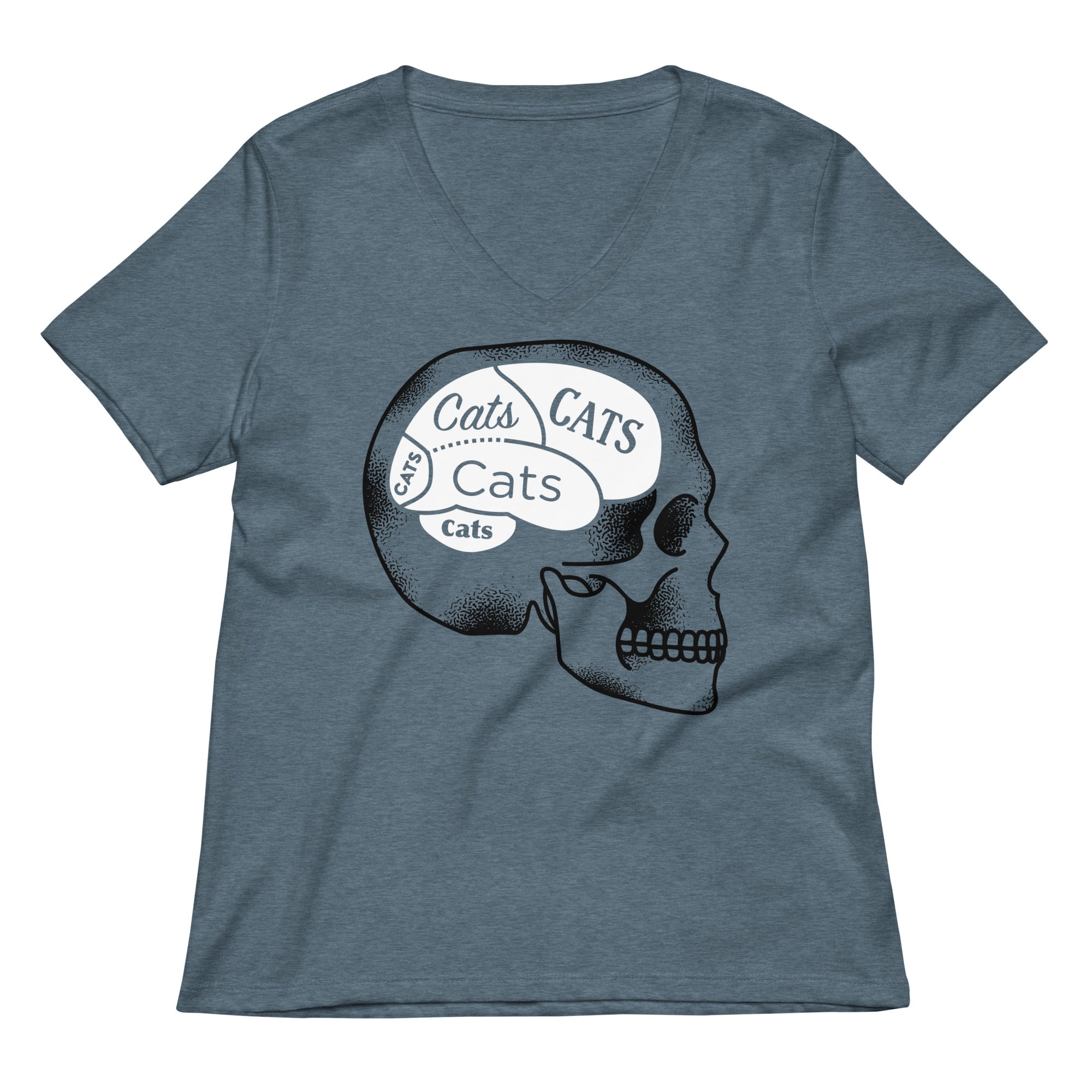 Cats On The Brain Women's V-Neck Tee Hoodie, Sweatshirt | CoreVibeTees.com (Image 1)
