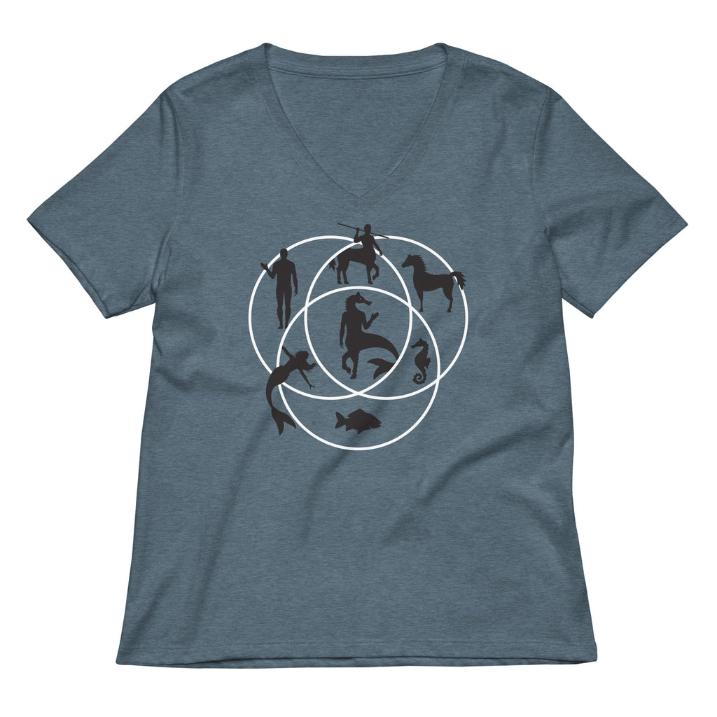 Human Horse Fish Venn Diagram Women's V-Neck Tee Hoodie, Sweatshirt | CoreVibeTees.com (Image 1)