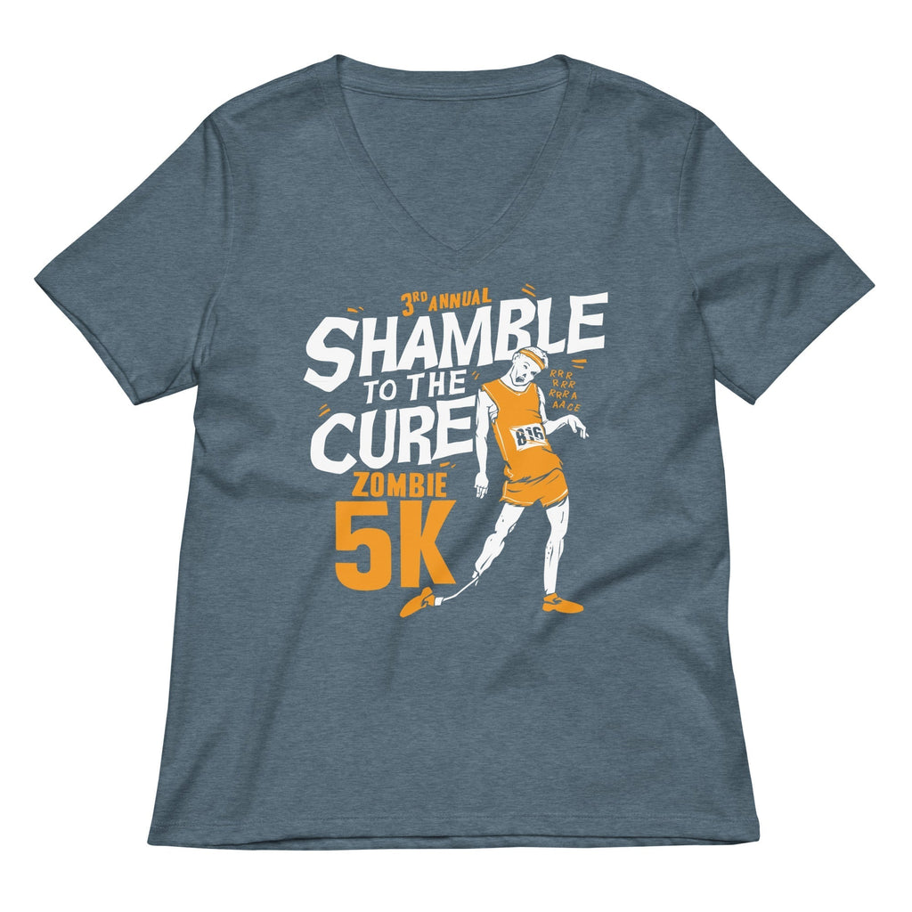 Shamble To The Cure Zombie 5K Women's V-Neck Tee Hoodie, Sweatshirt | CoreVibeTees.com (Image 4)