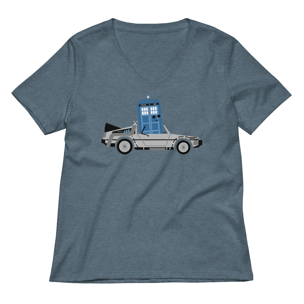 Time Machine x Two Women's V-Neck Tee Hoodie, Sweatshirt | CoreVibeTees.com (Image 1)