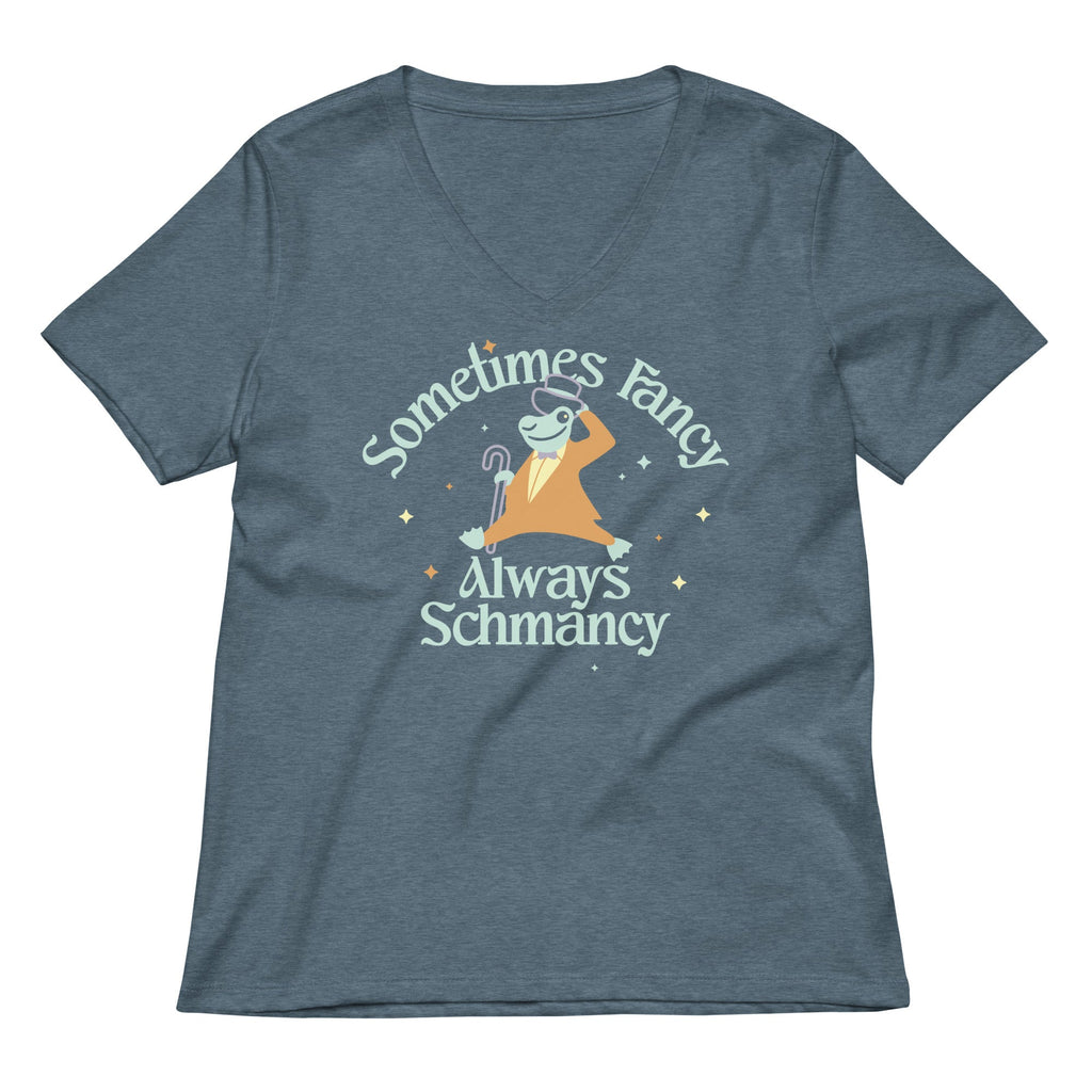 Sometimes Fancy Always Schmancy Women's V-Neck Tee Hoodie, Sweatshirt | CoreVibeTees.com (Image 4)