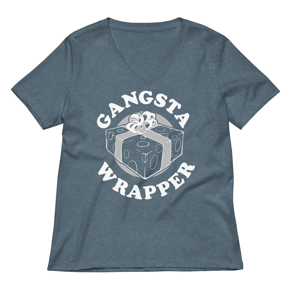 Gangsta Wrapper Women's V-Neck Tee Hoodie, Sweatshirt | CoreVibeTees.com (Image 4)