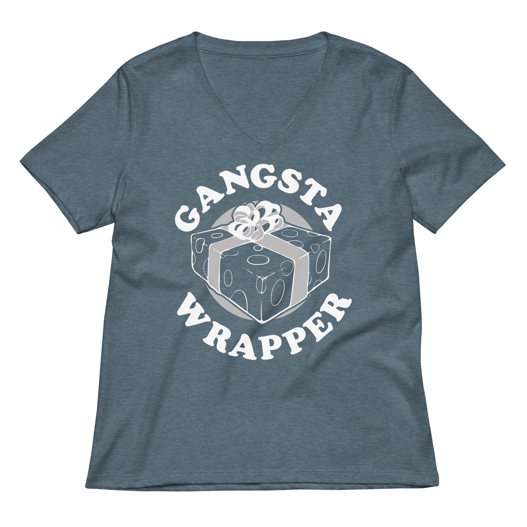 Gangsta Wrapper Women's V-Neck Tee Hoodie, Sweatshirt | CoreVibeTees.com (Image 4)