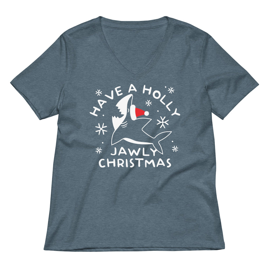 Have A Holly Jawly Christmas Women's V-Neck Tee Hoodie, Sweatshirt | CoreVibeTees.com (Image 4)
