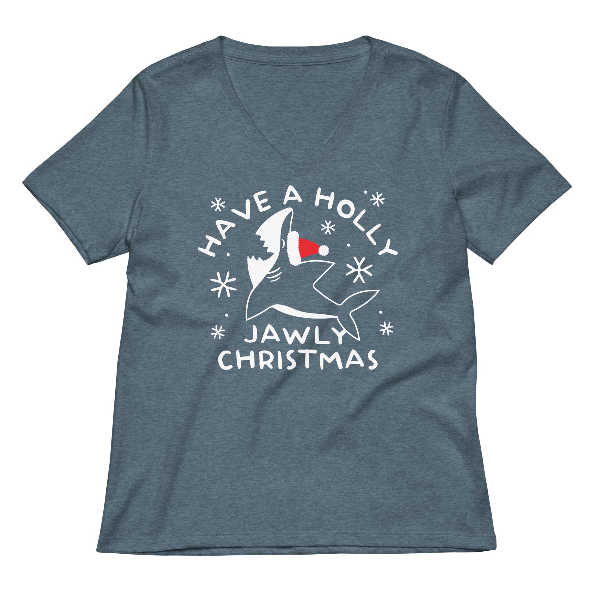 Have A Holly Jawly Christmas Women's V-Neck Tee Hoodie, Sweatshirt | CoreVibeTees.com (Image 4)