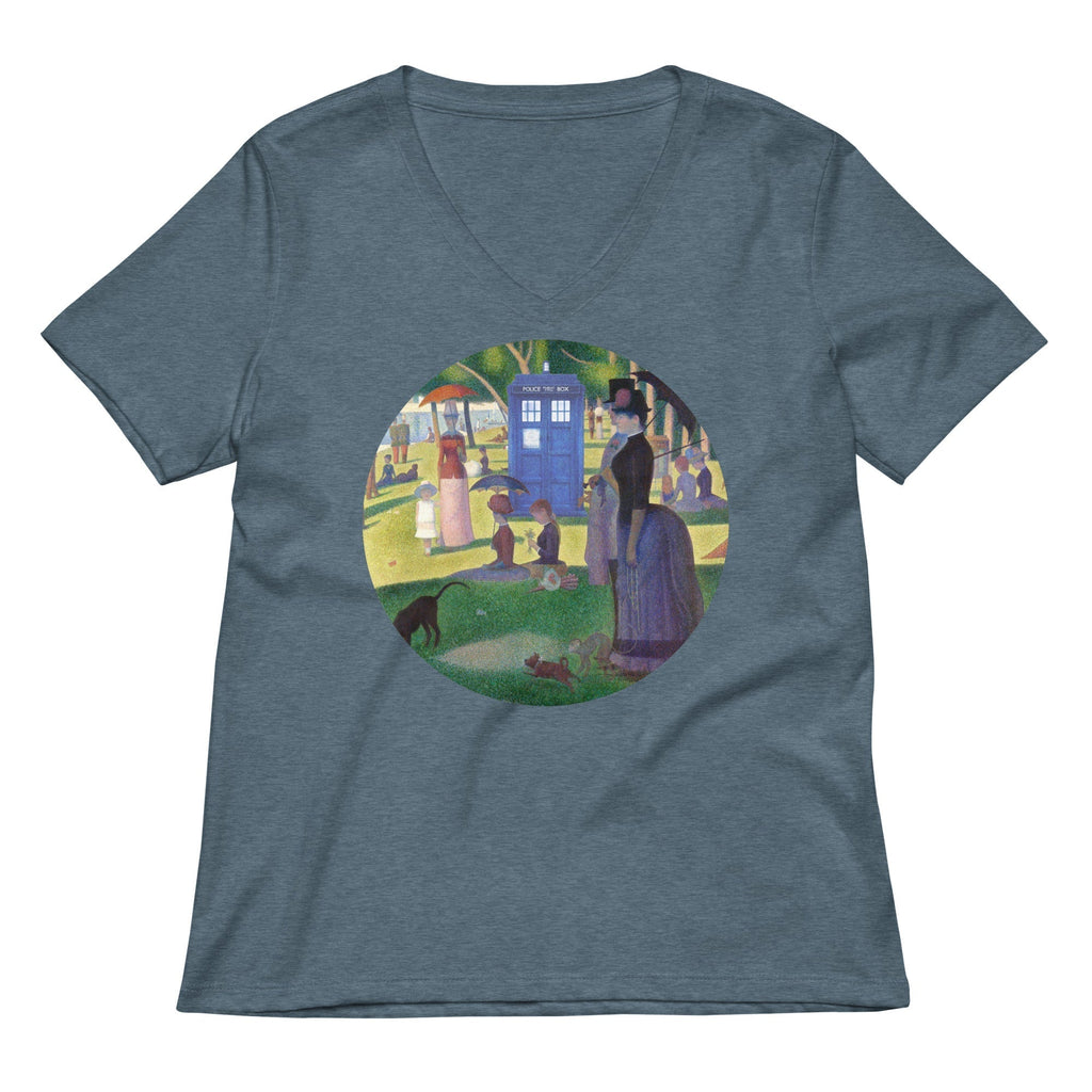 Tardis On La Grande Women's V-Neck Tee Hoodie, Sweatshirt | CoreVibeTees.com (Image 4)