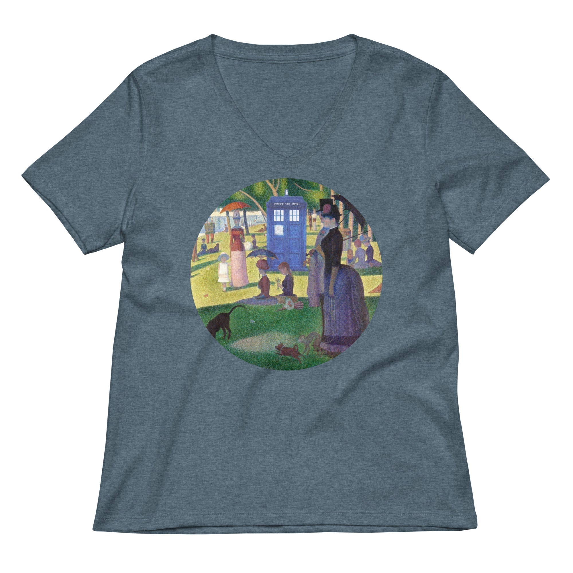 Tardis On La Grande Women's V-Neck Tee Hoodie, Sweatshirt | CoreVibeTees.com (Image 4)