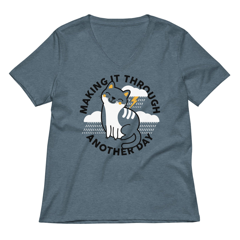 Making It Through Another Day Women's V-Neck Tee Hoodie, Sweatshirt | CoreVibeTees.com (Image 1)