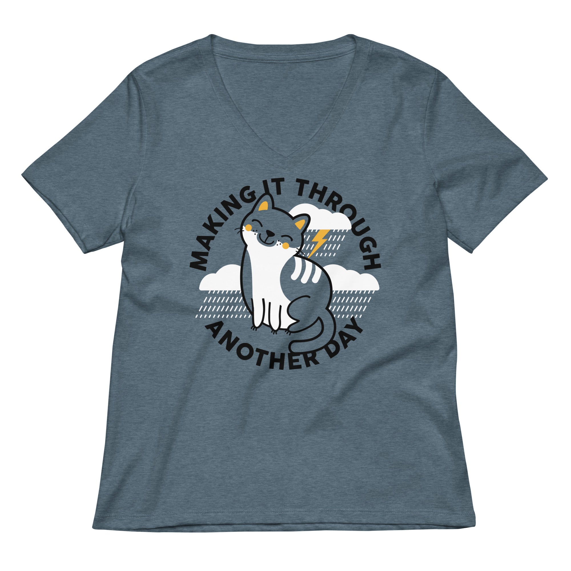 Making It Through Another Day Women's V-Neck Tee Hoodie, Sweatshirt | CoreVibeTees.com (Image 1)