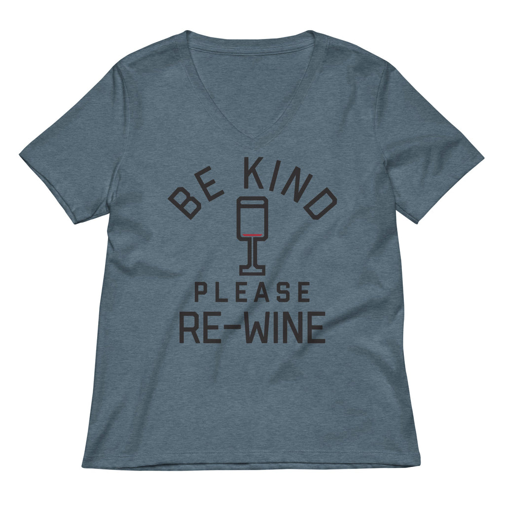 Be Kind, Please Re-Wine Women's V-Neck Tee Hoodie, Sweatshirt | CoreVibeTees.com (Image 1)