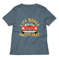 Life Moves Pretty Fast Women's V-Neck Tee Hoodie, Sweatshirt | CoreVibeTees.com (Image 1)