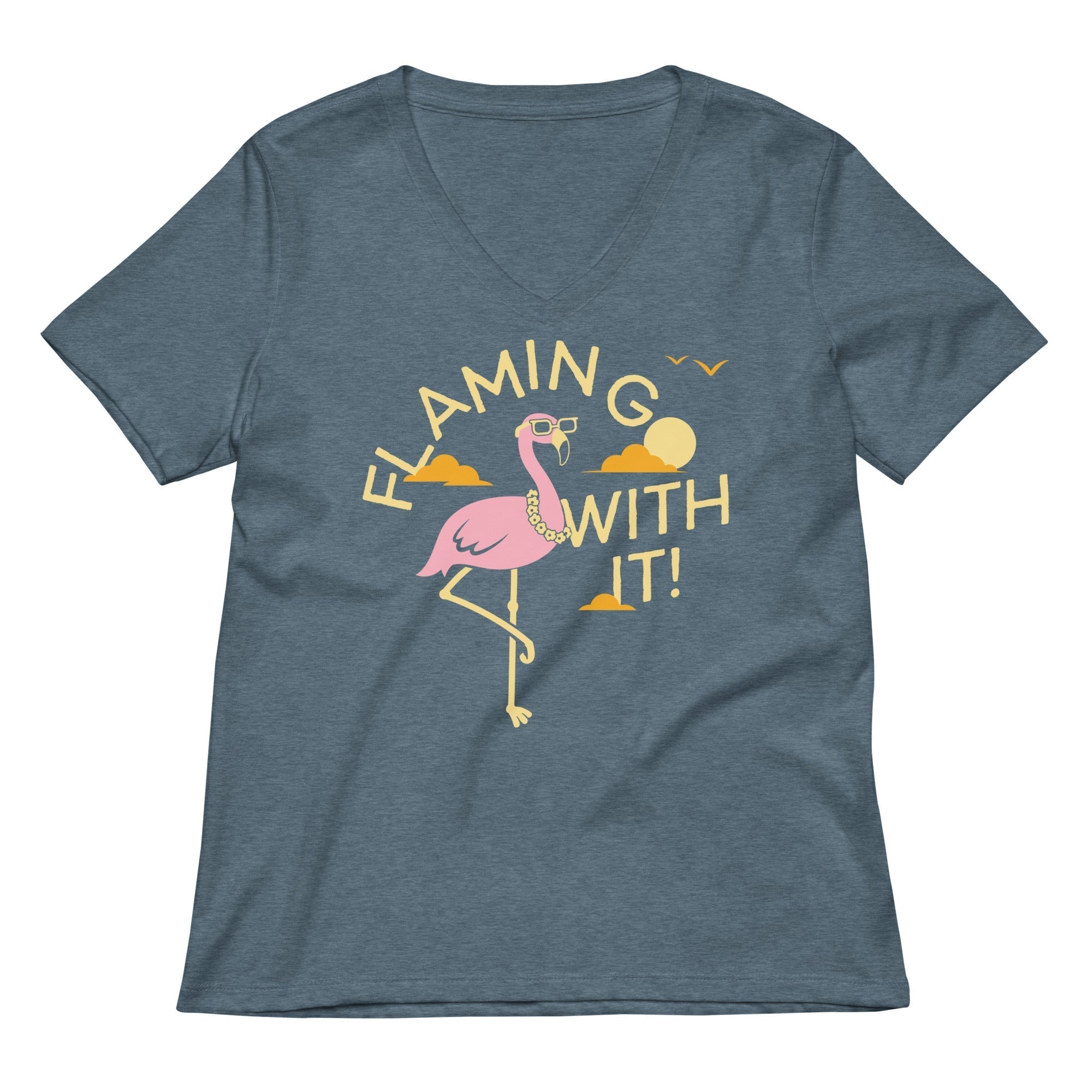 Flamingo With It Women's V-Neck Tee Hoodie, Sweatshirt | CoreVibeTees.com (Image 3)