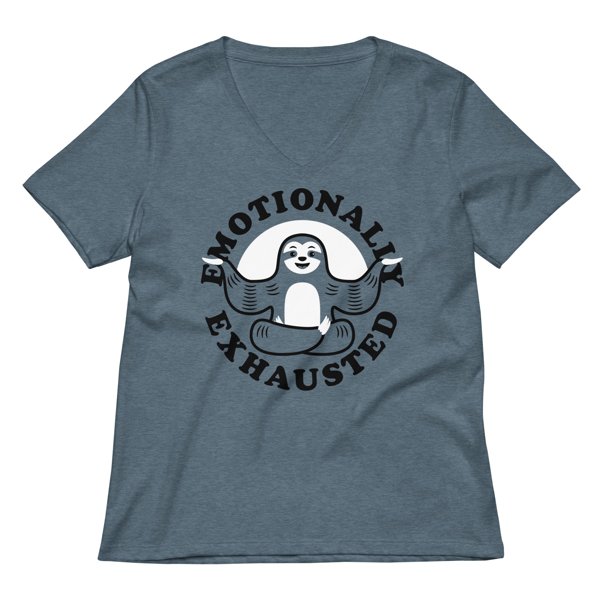 Emotionally Exhausted Women's V-Neck Tee Hoodie, Sweatshirt | CoreVibeTees.com (Image 1)