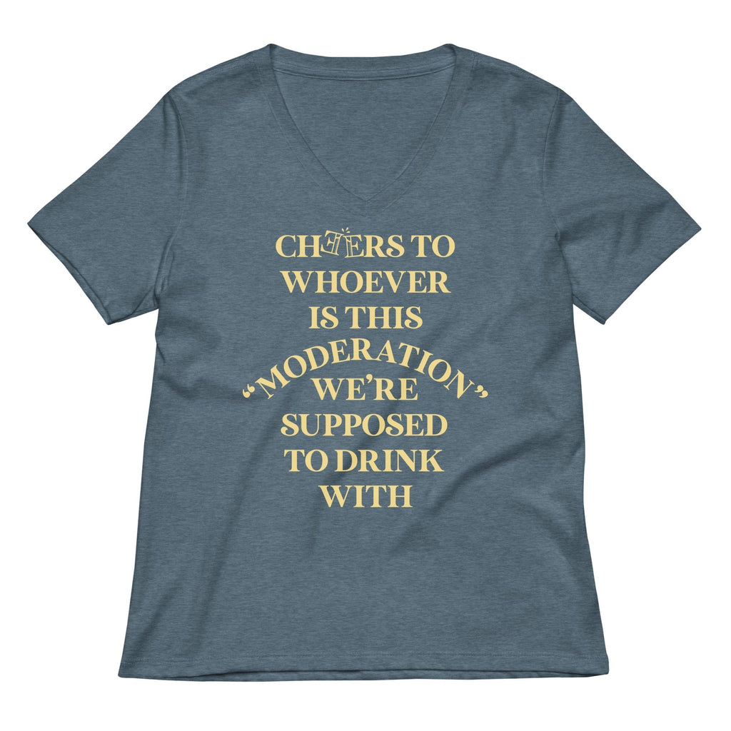 Cheers To Whoever Is This Moderation Women's V-Neck Tee Hoodie, Sweatshirt | CoreVibeTees.com (Image 4)