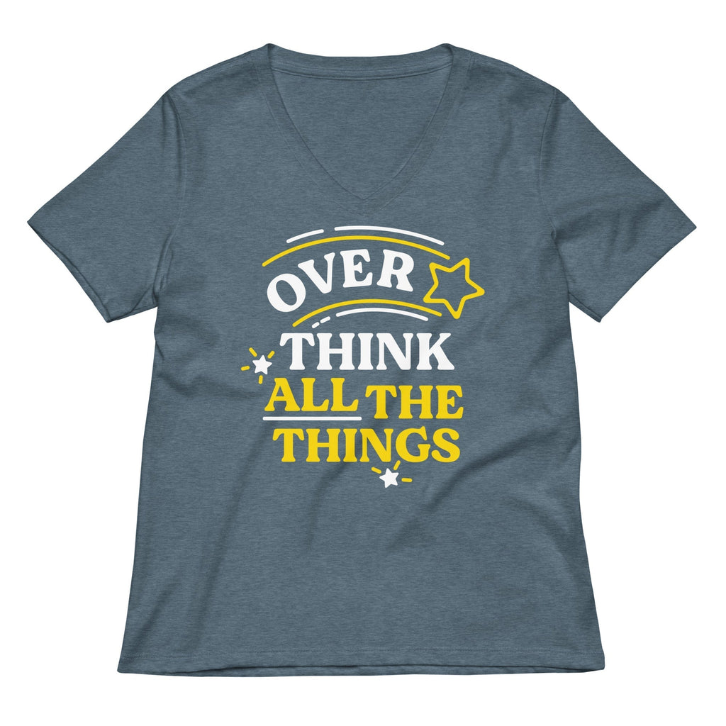 Over Think All The Things Women's V-Neck Tee Hoodie, Sweatshirt | CoreVibeTees.com (Image 4)