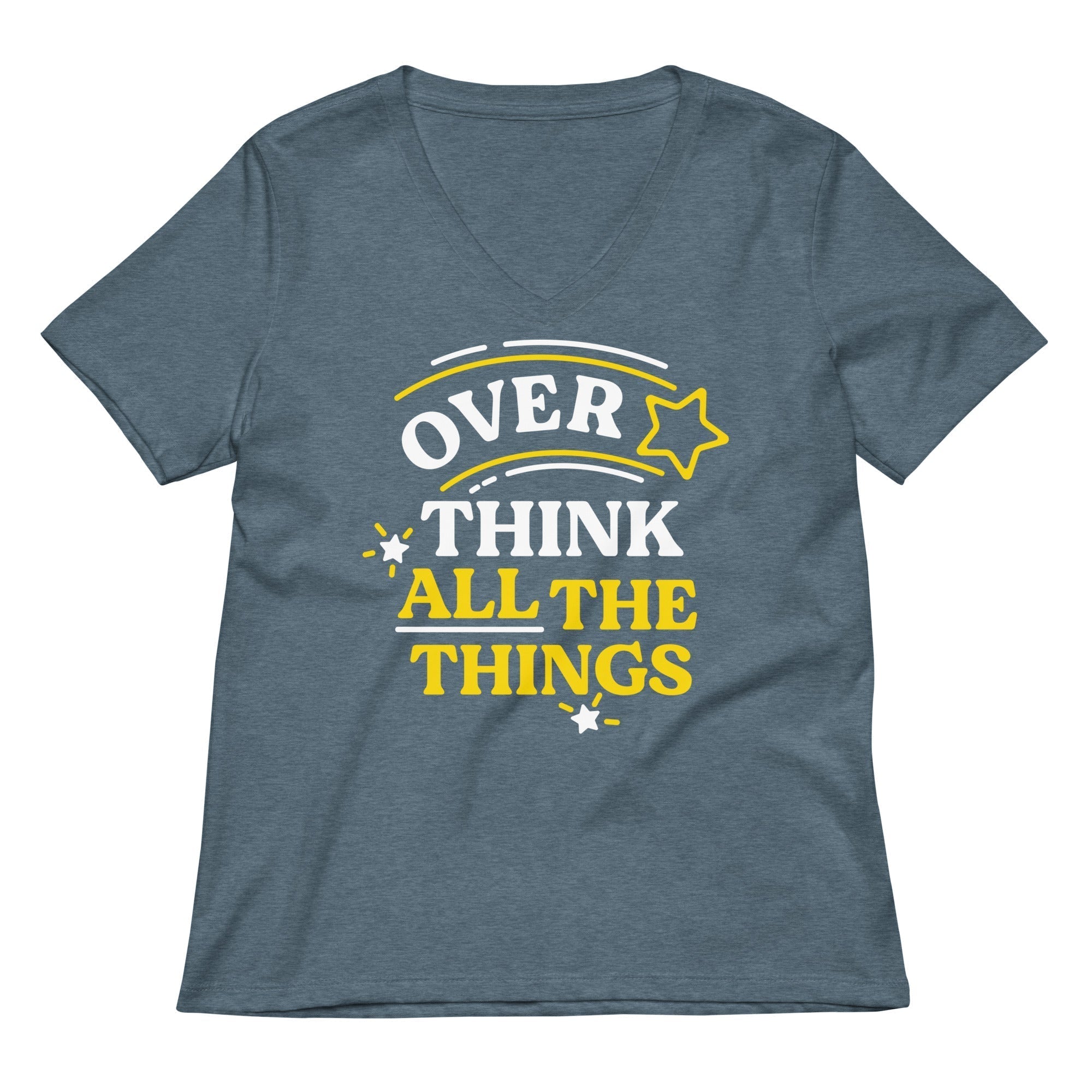 Over Think All The Things Women's V-Neck Tee Hoodie, Sweatshirt | CoreVibeTees.com (Image 4)