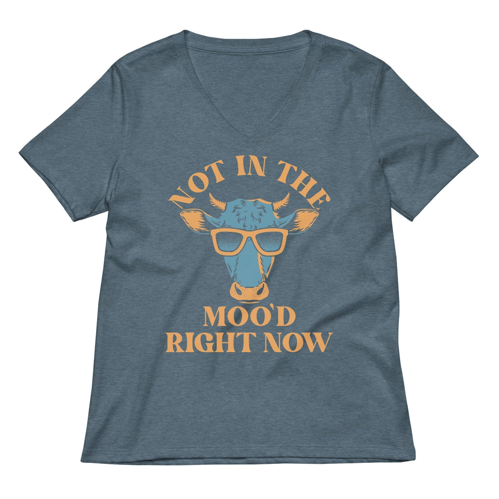 Not In The Moo'd Right Now Women's V-Neck Tee Hoodie, Sweatshirt | CoreVibeTees.com (Image 4)