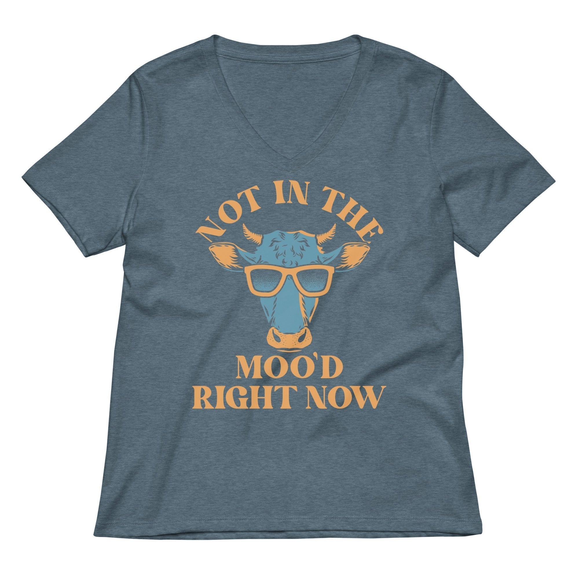 Not In The Moo'd Right Now Women's V-Neck Tee Hoodie, Sweatshirt | CoreVibeTees.com (Image 4)