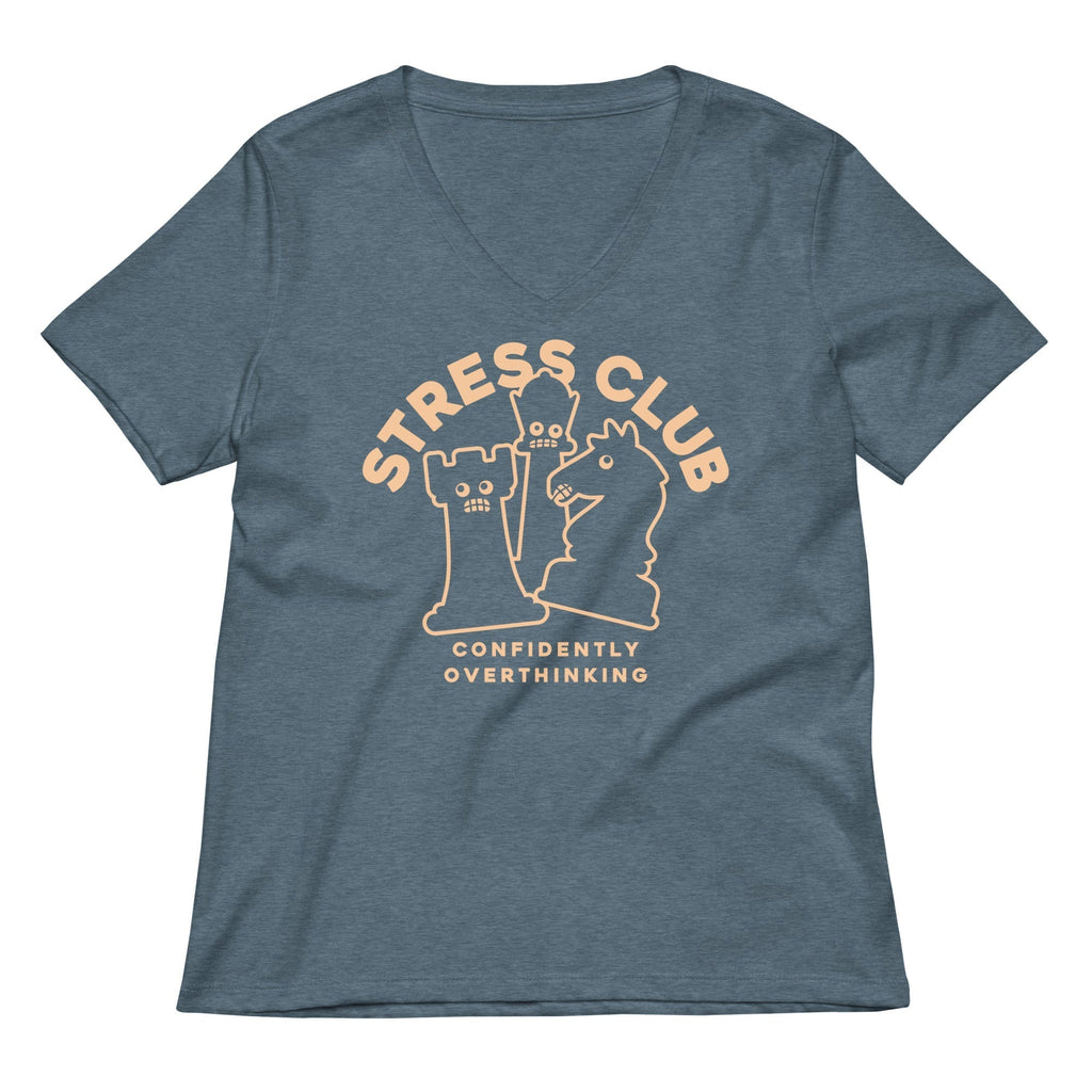 Stress Club Women's V-Neck Tee Hoodie, Sweatshirt | CoreVibeTees.com (Image 4)
