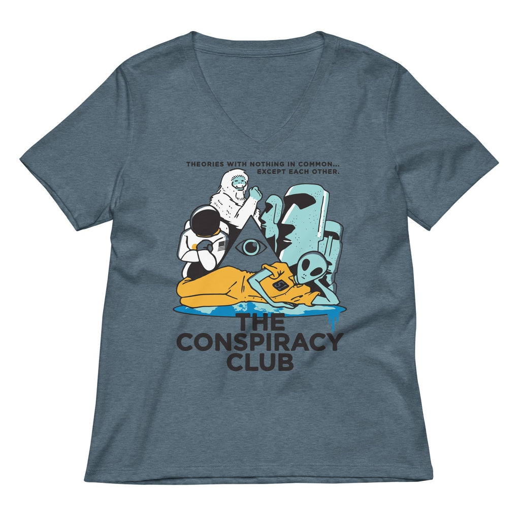 The Conspiracy Club Women's V-Neck Tee Hoodie, Sweatshirt | CoreVibeTees.com (Image 1)