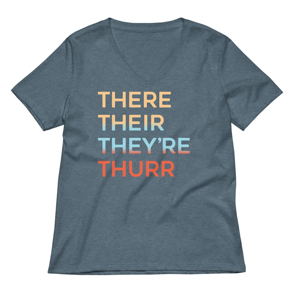There Their They're Thurr Women's V-Neck Tee Hoodie, Sweatshirt | CoreVibeTees.com (Image 4)