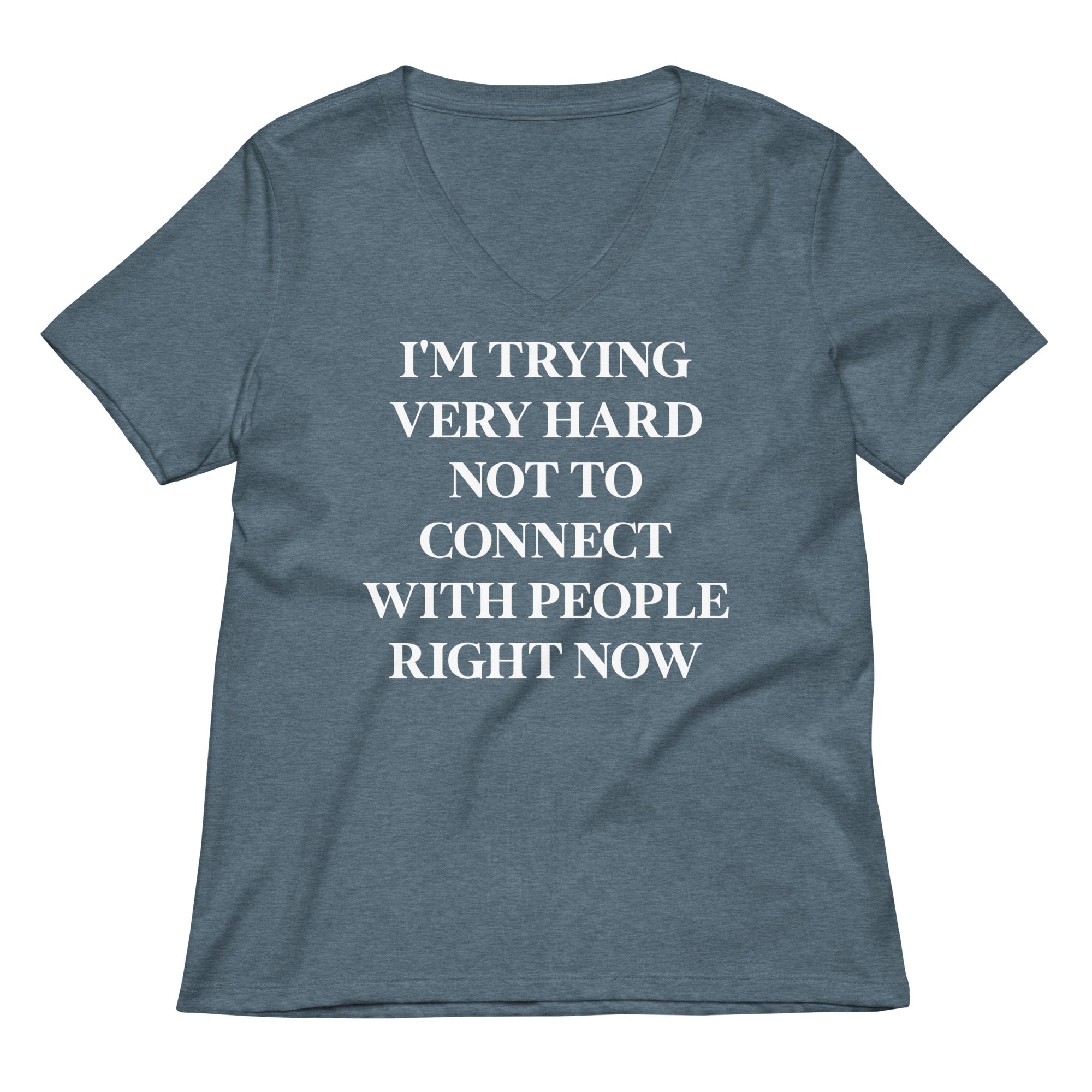 Trying Very Hard Not To Connect Women's V-Neck Tee Hoodie, Sweatshirt | CoreVibeTees.com (Image 4)