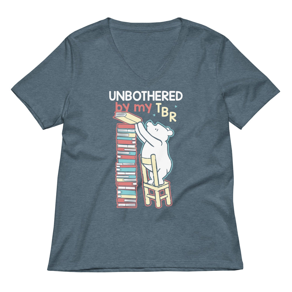 Unbothered By My TBR Women's V-Neck Tee Hoodie, Sweatshirt | CoreVibeTees.com (Image 4)