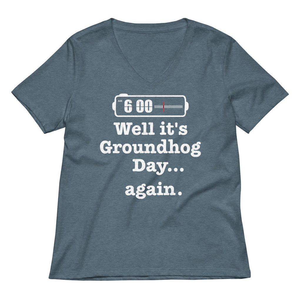 Well It's Groundhog Day Again Women's V-Neck Tee Hoodie, Sweatshirt | CoreVibeTees.com (Image 4)