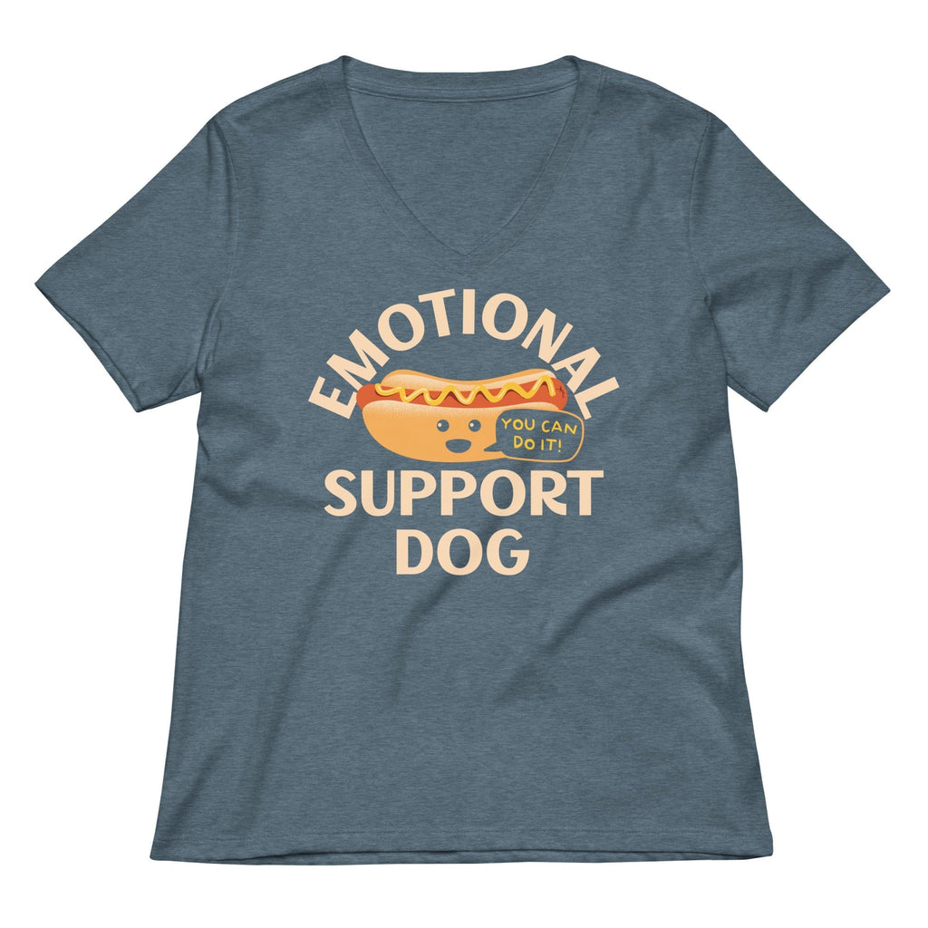 Emotional Support Dog Women's V-Neck Tee Hoodie, Sweatshirt | CoreVibeTees.com (Image 4)