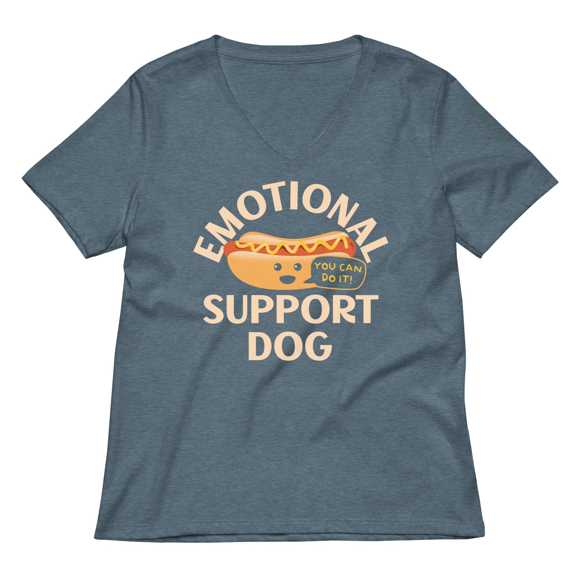 Emotional Support Dog Women's V-Neck Tee Hoodie, Sweatshirt | CoreVibeTees.com (Image 4)