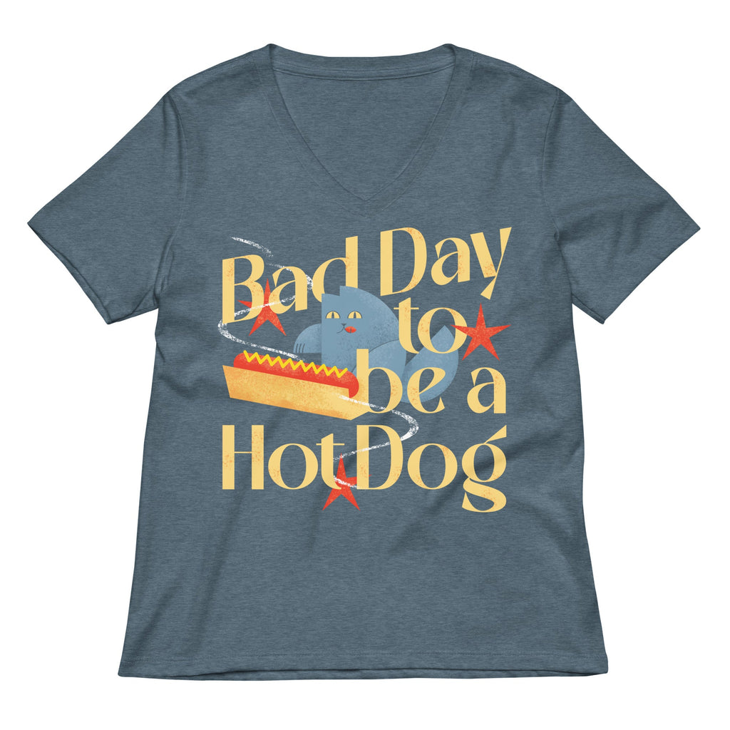 Bad Day To Be A Hot Dog Women's V-Neck Tee