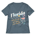 Florida Where The Air Hugs You Back Women's V-Neck Tee