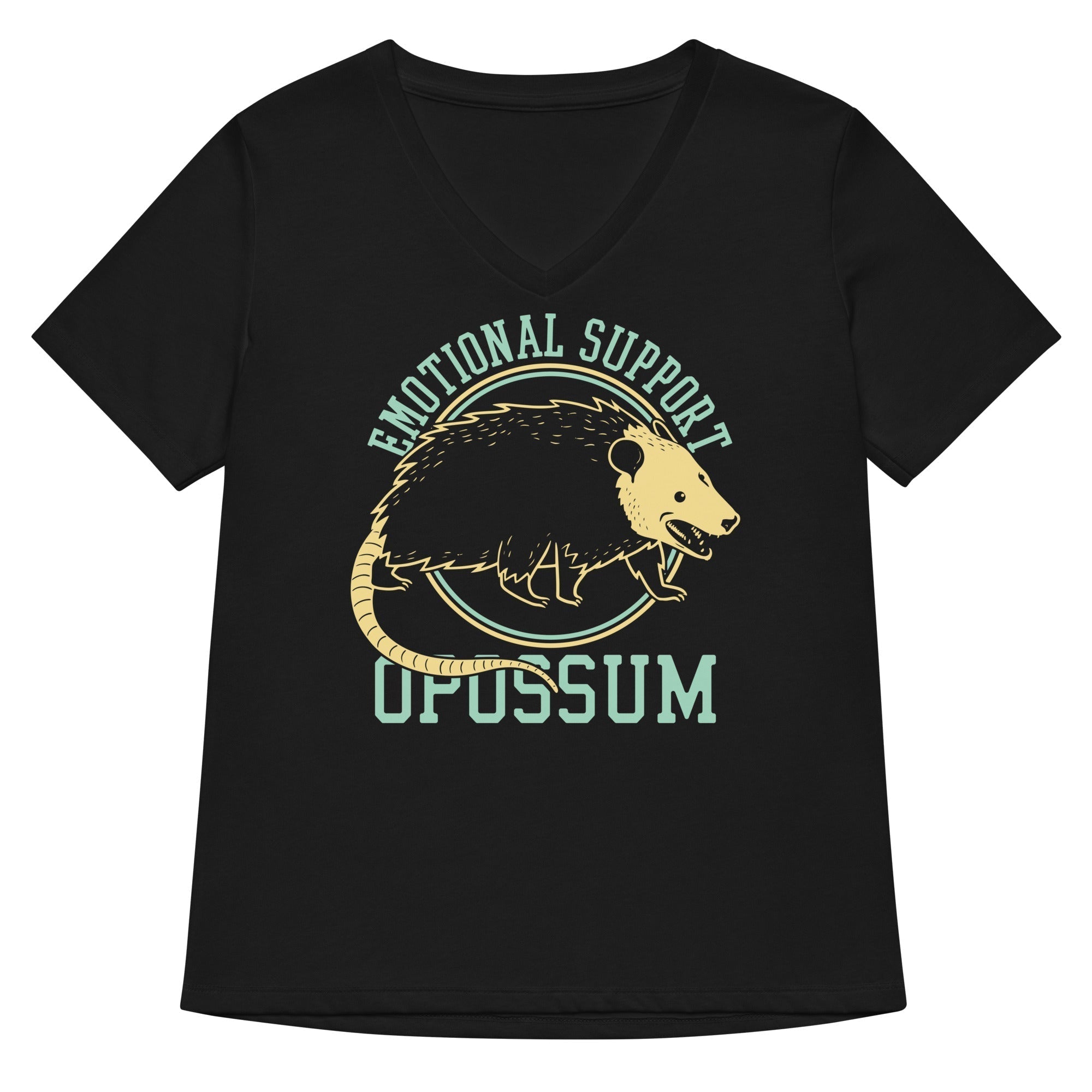 Emotional Support Opossum Women's V-Neck Tee Hoodie, Sweatshirt | CoreVibeTees.com (Image 1)