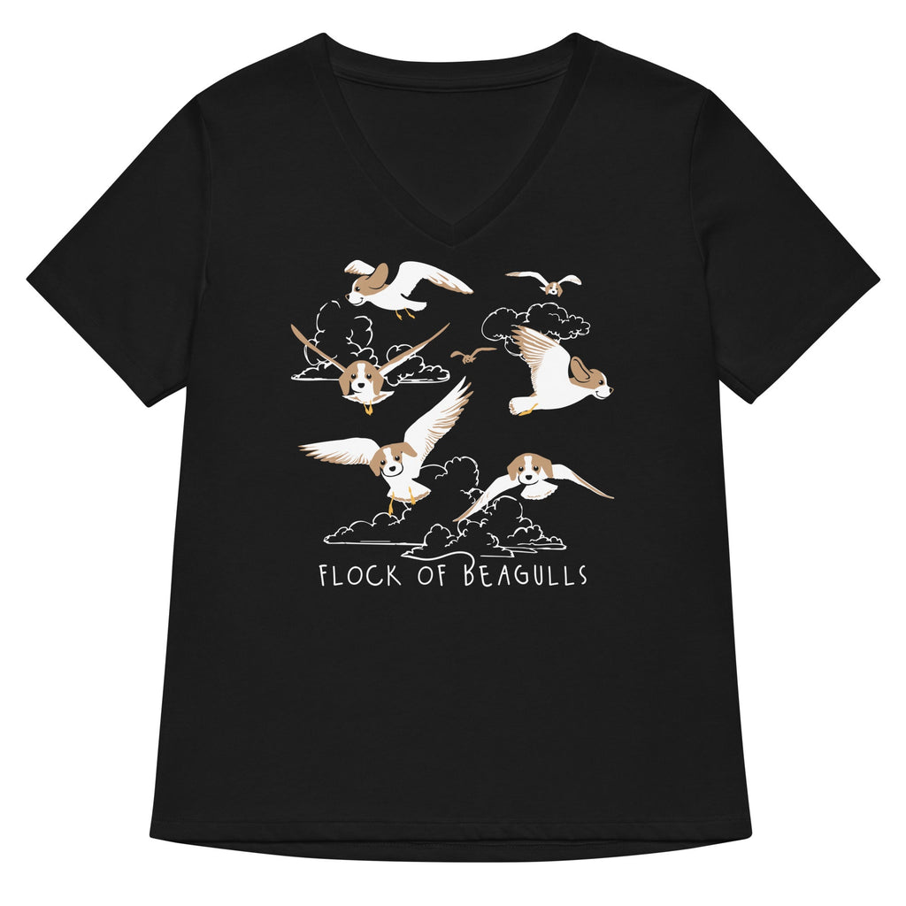 Flock Of Beagulls Women's V-Neck Tee Hoodie, Sweatshirt | CoreVibeTees.com (Image 1)